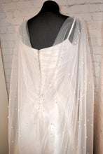 Load image into Gallery viewer, Ivory 250cm Wedding Pearl Cape Veil,Soft Bridal Tulle Veil Alternative with Pearls