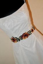 Load image into Gallery viewer, Floral Embroidered Bridal Belt: Autumn Flower Wedding Dress Sash
