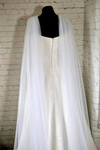 Load image into Gallery viewer, Wedding Wings Cape – Ivory Bridal Cape Veil Two Piece Soft Tulle Veil