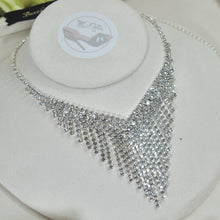 Load image into Gallery viewer, Bridal Jewelry Set: Teardrop Cubic Zirconia Necklace and Earrings