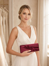 Load image into Gallery viewer, Handmade Satin Clutch Bag | Wedding Purse with Removable Chain Strap