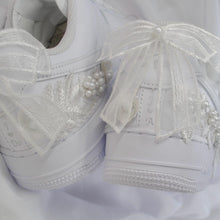 Load image into Gallery viewer, Embroidered Bridal AF1 Air Force Sneakers: Custom Personalised Wedding Shoes