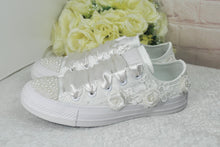 Load image into Gallery viewer, Personalized Converse Wedding Sneakers: Bridal Shoes with Initials - UK3/US5.5