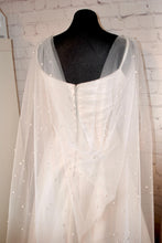 Load image into Gallery viewer, Ivory 250cm Wedding Pearl Cape Veil,Soft Bridal Tulle Veil Alternative with Pearls