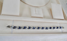 Load image into Gallery viewer, Royal Blue Crystal Bracelet, Elegant Sapphire Style, Gift For Her