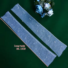 Load image into Gallery viewer, two pieces of blue fabric sitting on top of a table