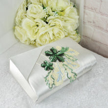 Load image into Gallery viewer, Ivory Satin Bridal Set: Floral Embroidered Heels, Clutch & Fascinator