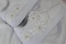 Load image into Gallery viewer, Personalised Embroidered Genuine Nike Air Force 1 AF1 Trainers for Bride, Customised Bridal Sneakers, Alternative Wedding Shoes
