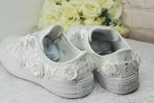Load image into Gallery viewer, Personalized Converse Wedding Sneakers: Bridal Shoes with Initials - UK3/US5.5