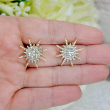Load image into Gallery viewer, Swarovski Crystal Star stud Earrings, Bridal Jewelry, Bridal Stud Earrings, Crystal Bridal Earrings, Statement Earrings Cz