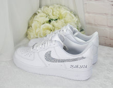 Load image into Gallery viewer, Wedding Shoes, White Women's Wedding Shoes, Custom Air Force 1, Wedding Shoes, Bridal Wedding Trainers, Bides Pumps AF1