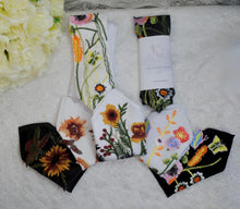 Load image into Gallery viewer, Embroidered Wildflower Pocket Squares & Matching Tie: Secret Garden Wedding Necktie