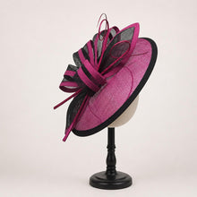 Load image into Gallery viewer, Sinamay Fascinator Hat with A Butterfly Bow Tie