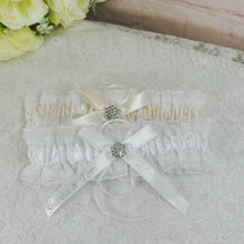 Load image into Gallery viewer, Blue Garter Something Blue Garter French Blue Wedding Custom Wedding Garters Personalise Wedding Garter Gift for Bride Bridal Shower Hen Do