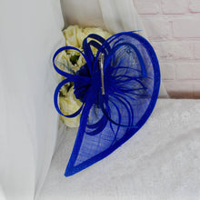 Load image into Gallery viewer, Royal Blue Bag and Fascinator Hat, Matching Bridal Set Hatinator Purse for Wedding Guest Mother of the Bride Groom