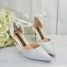 Load image into Gallery viewer, White Glitter Fairytale Bridal Shoes - UK4 - Ready to Dispatch