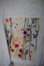 Load image into Gallery viewer, White Floral Bridal Jacket with Pearls - Size Medium