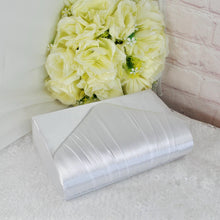 Load image into Gallery viewer, White Satin Fascinator and Clutch Bag Set: Handmade Wedding Outfit