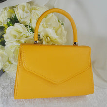 Load image into Gallery viewer, Mustard Yellow Fascinator Hat & Textured Bag Set