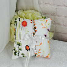 Load image into Gallery viewer, Orange Secret Garden Ring Pillow