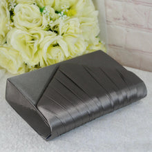 Load image into Gallery viewer, Dark Grey Hatinator & Clutch Bag Set: Handmade Wedding Fascinator