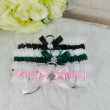 Load image into Gallery viewer, Blue Garter Something Blue Garter French Blue Wedding Custom Wedding Garters Personalise Wedding Garter Gift for Bride Bridal Shower Hen Do