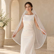 Load image into Gallery viewer, Luxury Beaded Edge Bridal Veil – White or Ivory, 100–300 cm