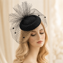 Load image into Gallery viewer, Vintage Pillbox Hat with Veil
