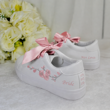 Load image into Gallery viewer, Something Blue Embroidered Floral Bridal Trainers