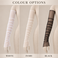 Load image into Gallery viewer, Sheer Tulle Bridal Sleeves – White, Ivory or Black
