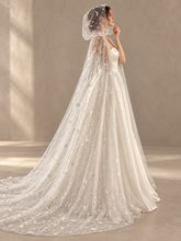 Load image into Gallery viewer, Celestial Cape with Hood | Sparkling White 350cm