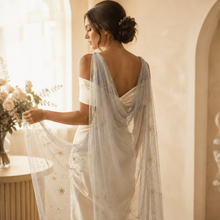 Load image into Gallery viewer, Wedding Cape - Celestial Embroidered Bridal Veil | Up to Cathedral Length