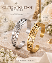 Load image into Gallery viewer, Celtic Witch Knot Bracelet – Stainless Steel Symbolic Bangle in Gold or Silver