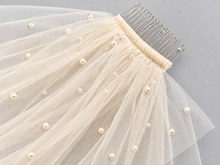 Load image into Gallery viewer, Champagne Pearl Wedding Veil – Single Layer | 75–500 cm