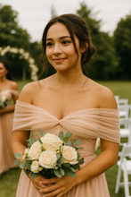 Load image into Gallery viewer, Handmade Tulle Bolero – Wedding Veil Alternative | Custom Colour Bridal Shrug with Lace-Up Back, Adjustable Size