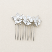 Load image into Gallery viewer, Cherry Blossom Bridal Hair Comb | Crystal Rhinestone Wedding Hair Accessory | Silver, Gold & Rose Gold