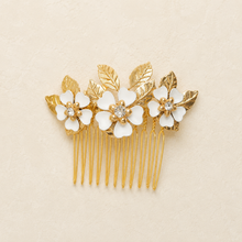 Load image into Gallery viewer, Cherry Blossom Bridal Hair Comb | Crystal Rhinestone Wedding Hair Accessory | Silver, Gold & Rose Gold