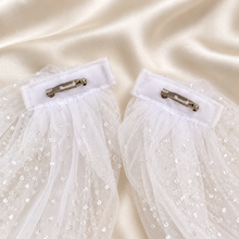 Load image into Gallery viewer, Sparkle Tulle Bridal Hair Bow or Shoulder Bows | White, Ivory or Champagne