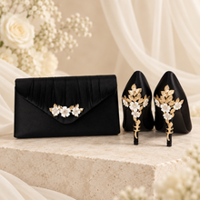 Load image into Gallery viewer, Ivory Cherry Blossom Satin Clutch Bag – Handmade Wedding & Occasion Bag in Your Choice of Colour
