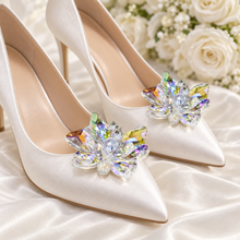 Load image into Gallery viewer, Cinderella Crystal Flower Shoe Clips – Removable Bridal Shoe Embellishments