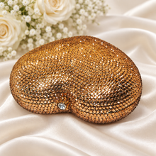 Load image into Gallery viewer, Crystal Rhinestone Heart Clutch Bag - Red Sparkling Evening Purse