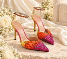 Load image into Gallery viewer, Serene Crystal Bridal Heels | Ombre Wedding Shoes