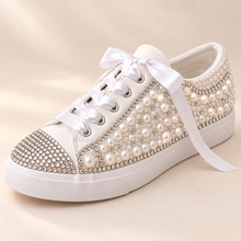 Load image into Gallery viewer, Custom Pearl & Crystal Bridal Converse | High or Low Tops