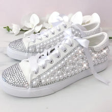 Load image into Gallery viewer, Pearl & Crystal Bridal Converse