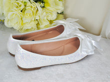 Load image into Gallery viewer, Glitter Ballet Flats with Bow | Wide Fit Available