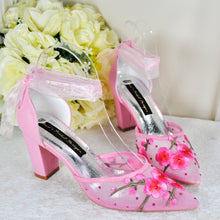 Load image into Gallery viewer, Pink Blossom Block Heels