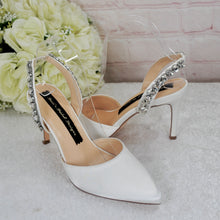Load image into Gallery viewer, Sling Back Bridal Heels with Crystals