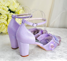 Load image into Gallery viewer, Lilac Butterfly Block Heels