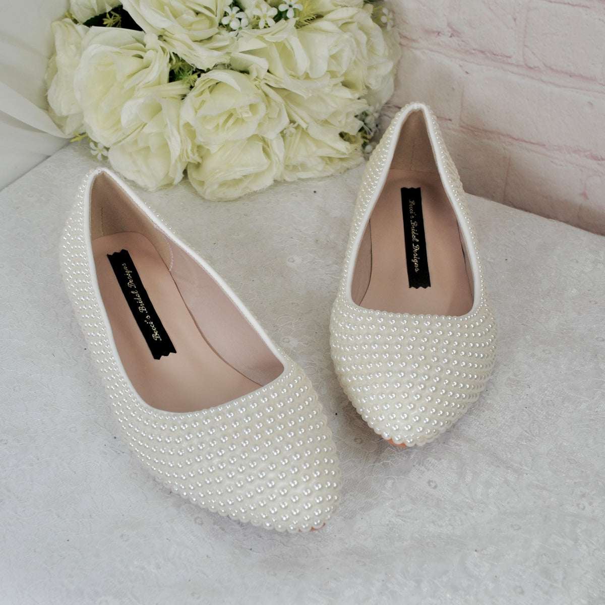 Pearl Flat Shoes – Becci's Bridal Designs
