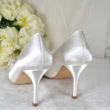 Load image into Gallery viewer, Satin Shoes with Floral Shoe Clip